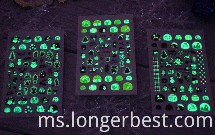 Xmas Luminous Nail Sticker6 Jpg